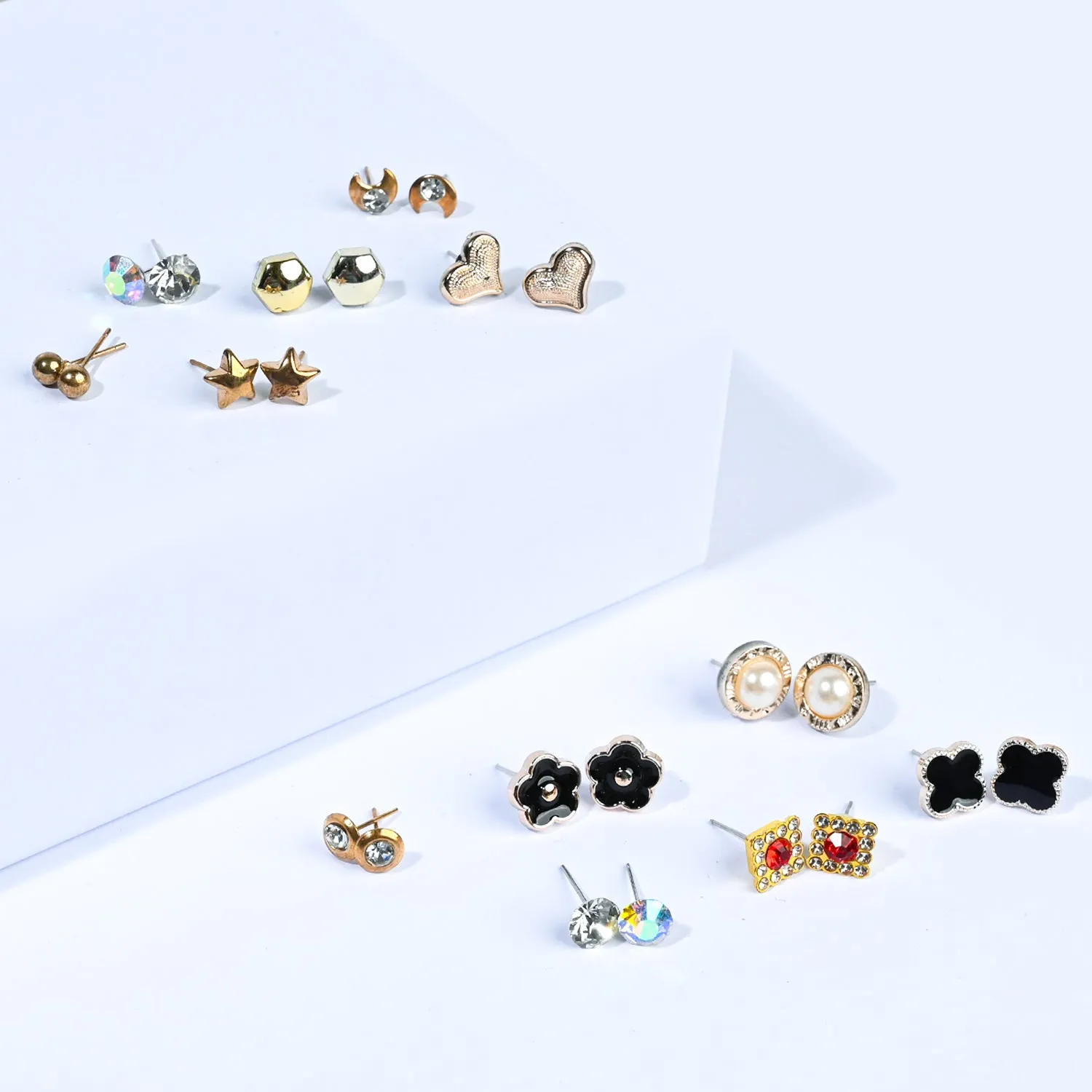 12 Pairs Charming Ears Studs/Tops For Girls