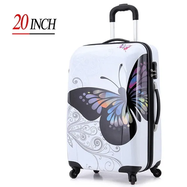 20 Inch Hot Amazing Hot Sales Japan Butterfly Abs Trolley Suitcase Luggage/Pull Rod Trunk