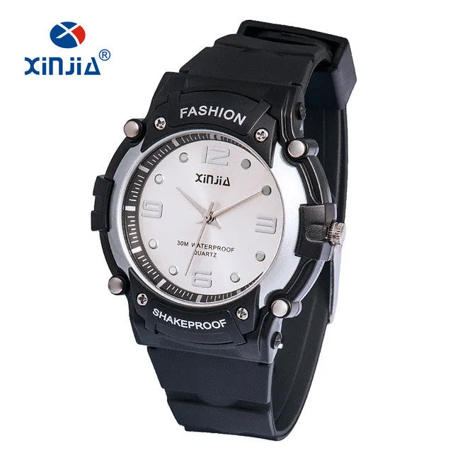 2016 XINJIA Brand Popular Japan Movement Men Quartz Watch Dive Running 30M Fashion Outdoor Sport Wristwatches For Swimming Diver