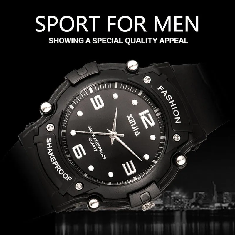 2016 XINJIA Brand Popular Japan Movement Men Quartz Watch Dive Running 30M Fashion Outdoor Sport Wristwatches For Swimming Diver