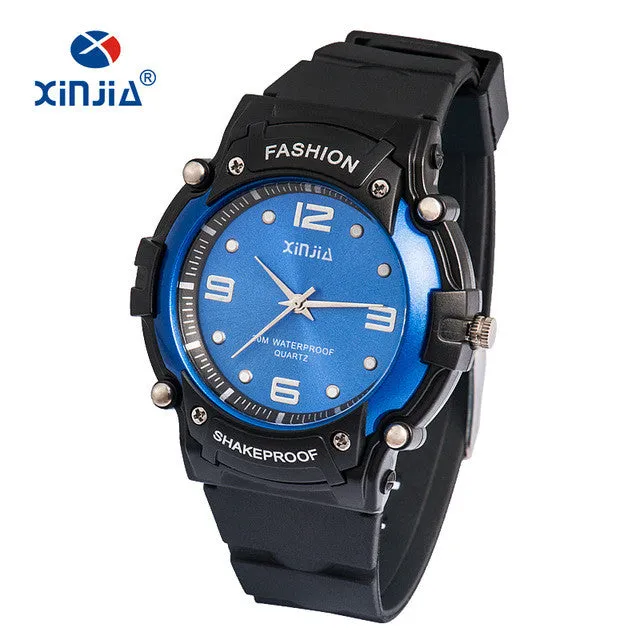 2016 XINJIA Brand Popular Japan Movement Men Quartz Watch Dive Running 30M Fashion Outdoor Sport Wristwatches For Swimming Diver