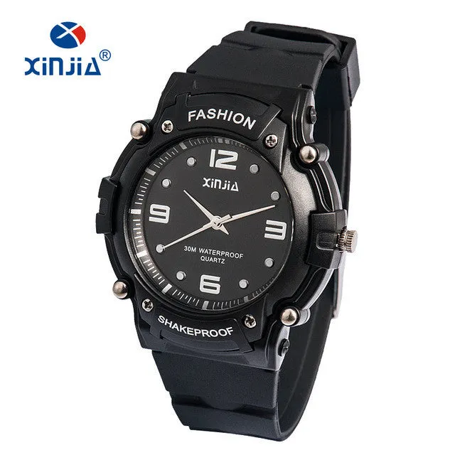 2016 XINJIA Brand Popular Japan Movement Men Quartz Watch Dive Running 30M Fashion Outdoor Sport Wristwatches For Swimming Diver