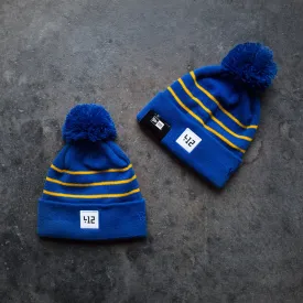 412® Pom Knit Beanie - Blue