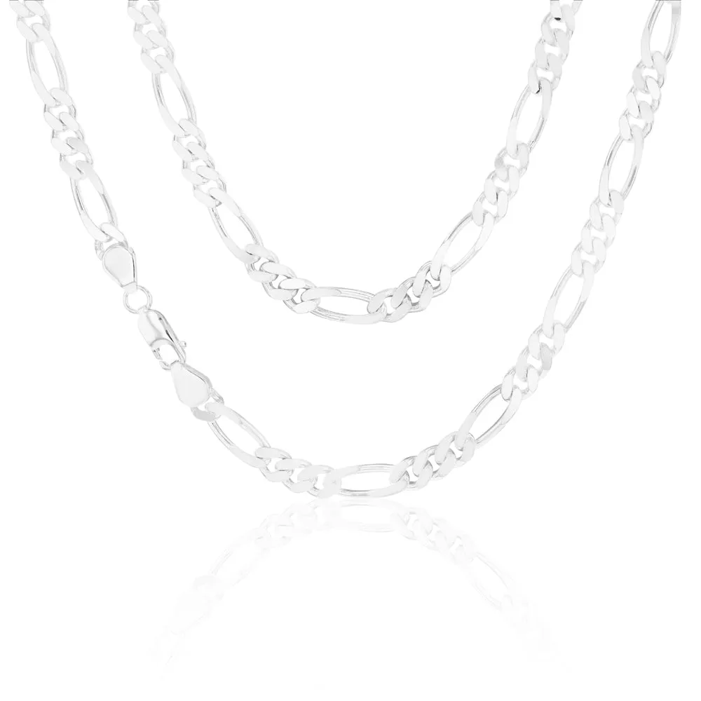 55cm Sterling Silver Figaro 1:3 Chain