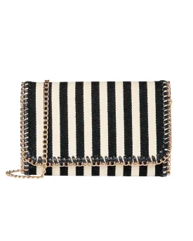 Acantha Canvas Clutch | Black / White