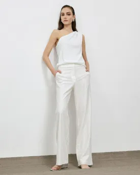 Access Off White Sequin Trouser With Lace Detailing