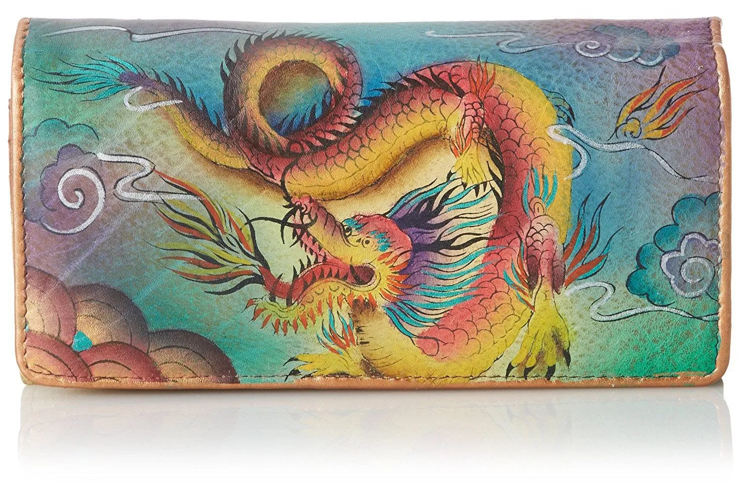 Accordion Flap Hand Painted Leather Wallet by Anuschka Leather