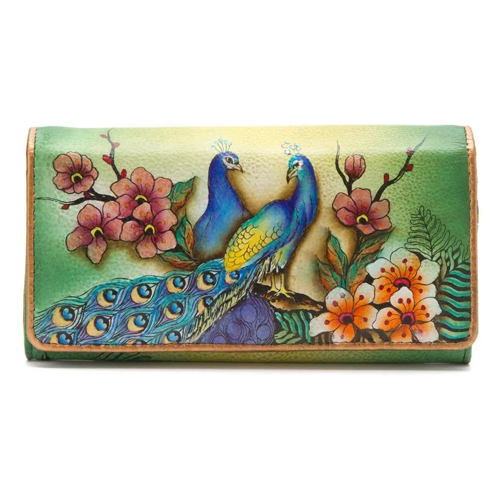 Accordion Flap Hand Painted Leather Wallet by Anuschka Leather