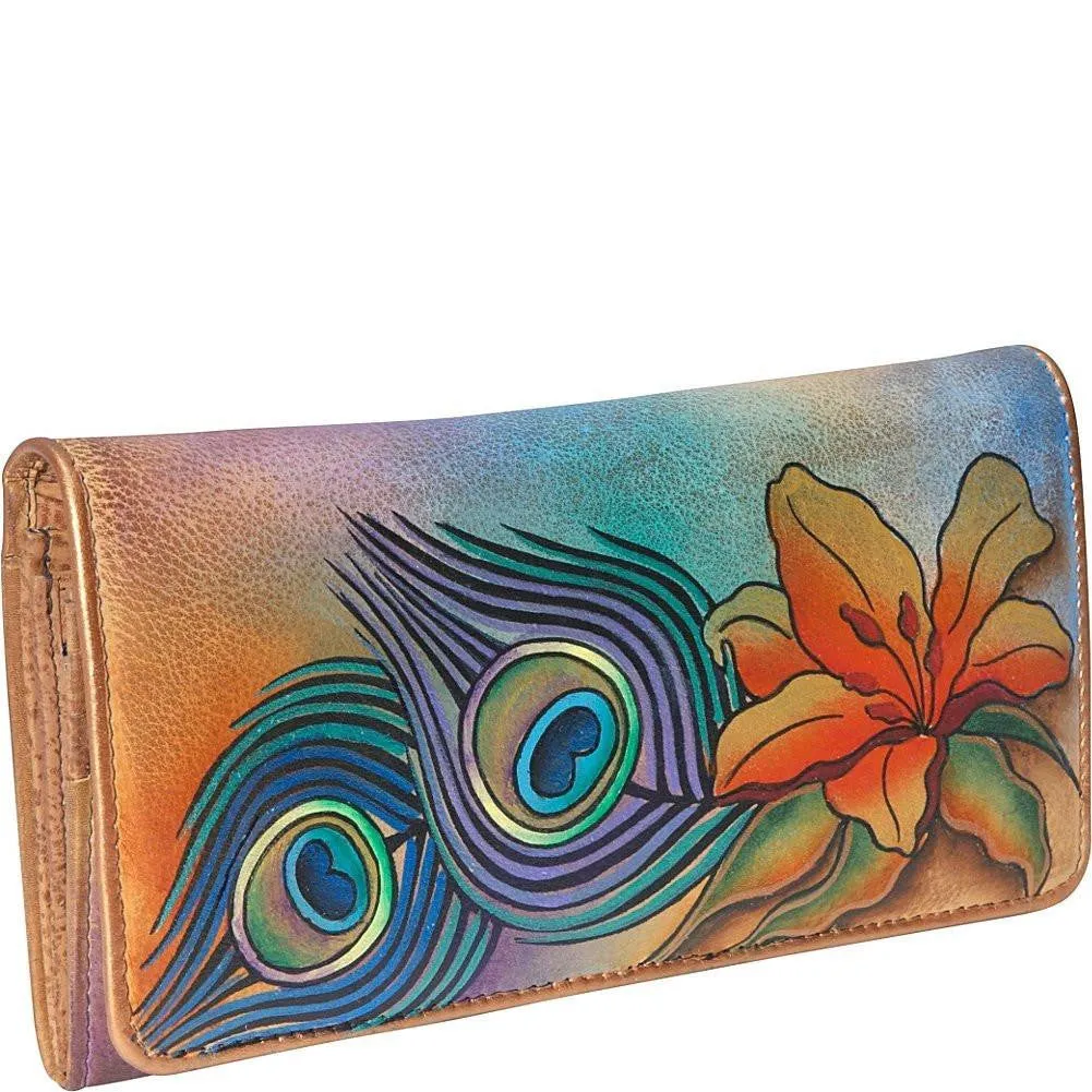 Accordion Flap Hand Painted Leather Wallet by Anuschka Leather