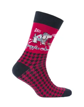 ADULT CREW SOCK, HOUNDSTOOTH PUP