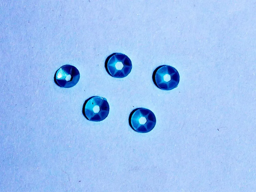 Aqua Blue Center Hole Bowl Plastic Sequins- 4 mm(Wholesale)