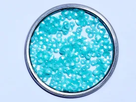 Aqua Blue Center Hole Bowl Plastic Sequins- 4 mm(Wholesale)