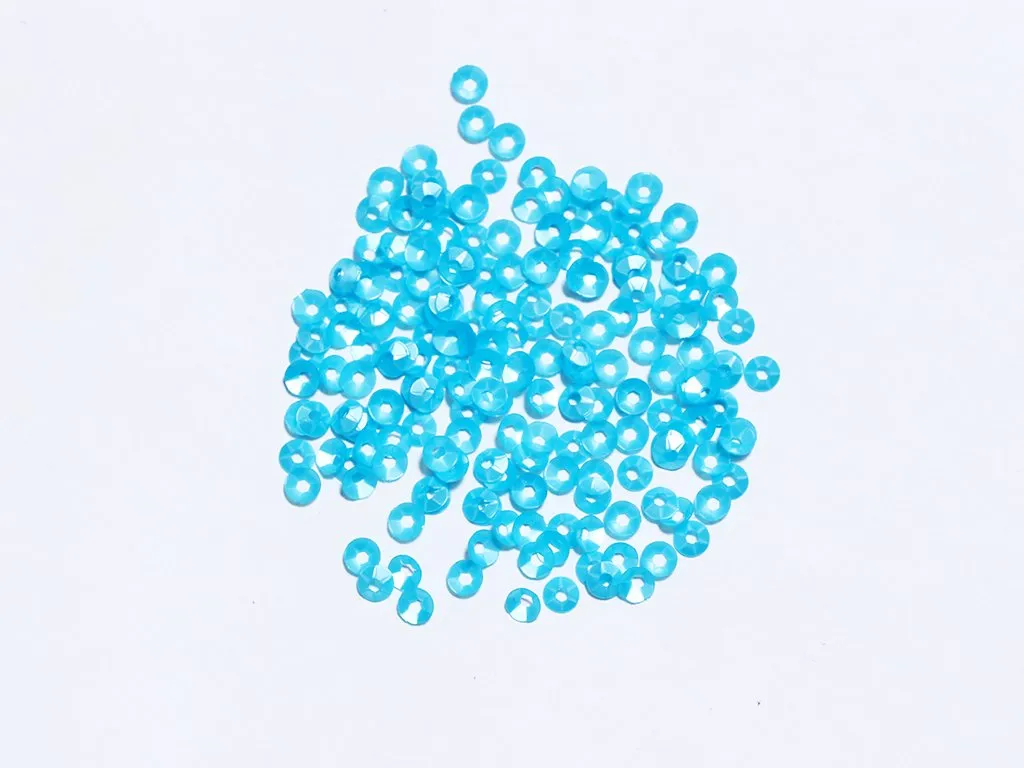 Aqua Blue Centre Hole Bowl Plastic Sequin- 4 mm