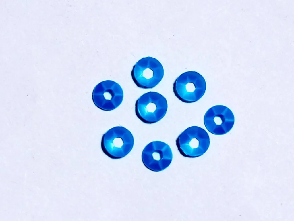 Aqua Blue Centre Hole Bowl Plastic Sequin- 4 mm(Wholesale)