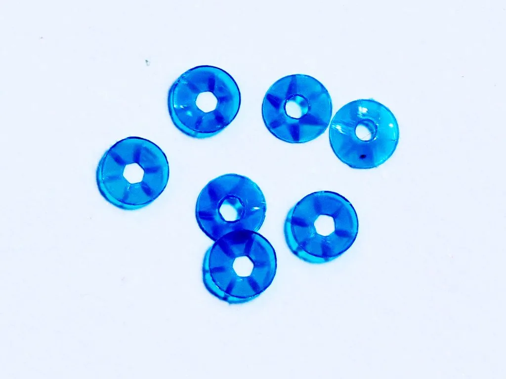 Arctic Blue Centre Hole Bowl Plastic Sequins- 4 mm(Wholesale)