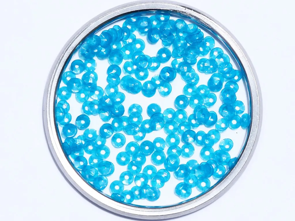 Arctic Blue Centre Hole Bowl Plastic Sequins- 4 mm(Wholesale)