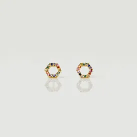 Aurora Hexagon Studs