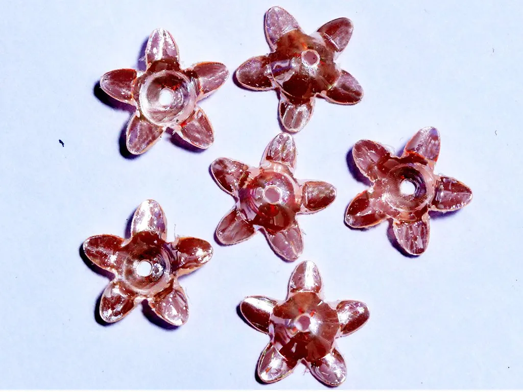 Baby Pink Centre Hole Flower Plastic Sequin- 12 mm