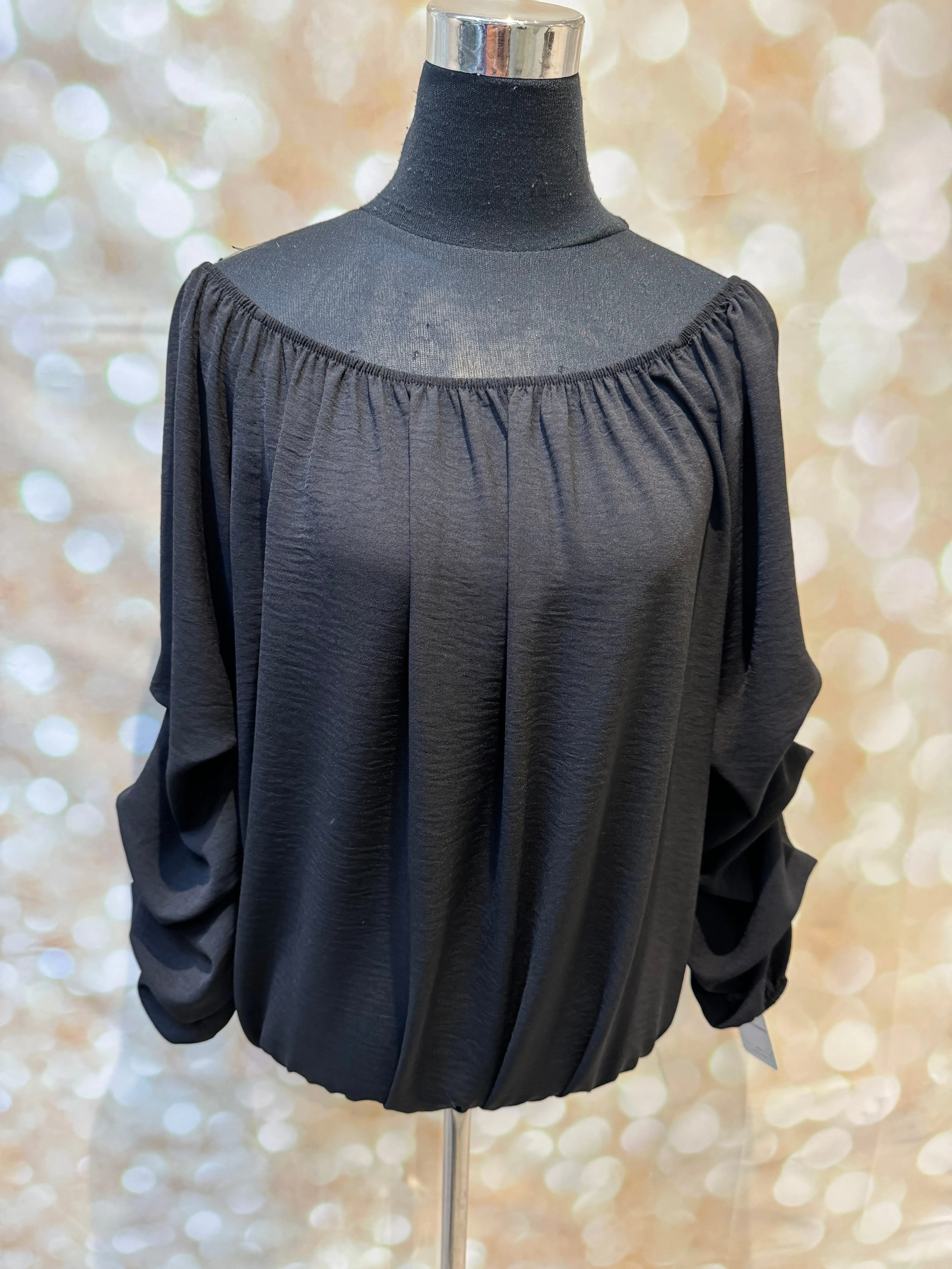 Bardot Top in crinkle fabric