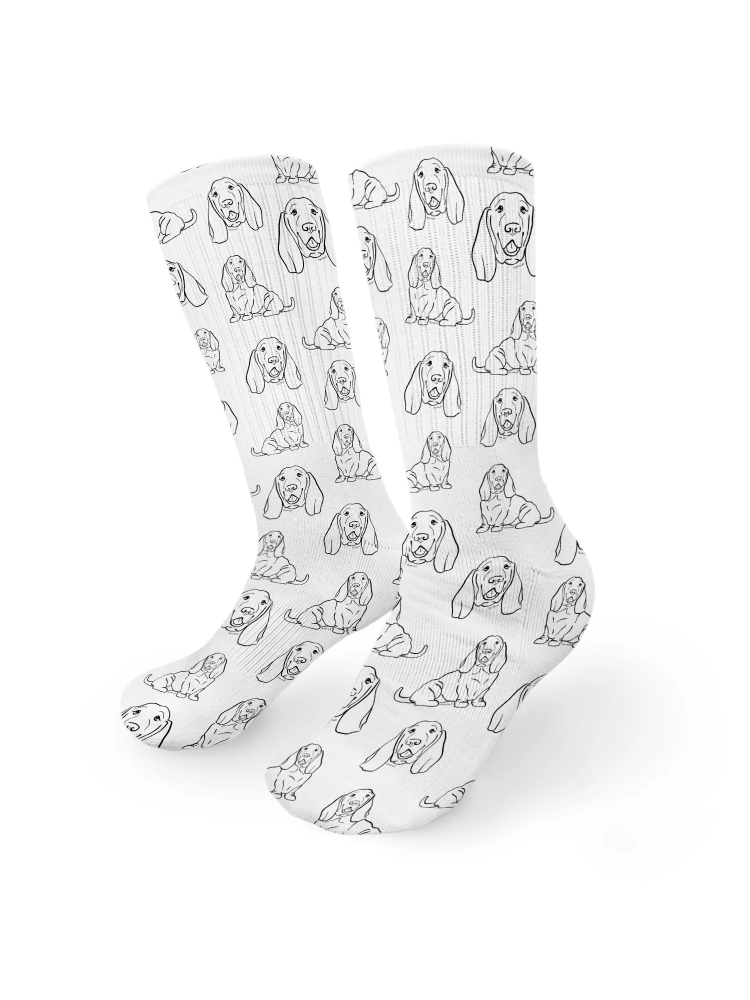 Basset Hound Crew Socks