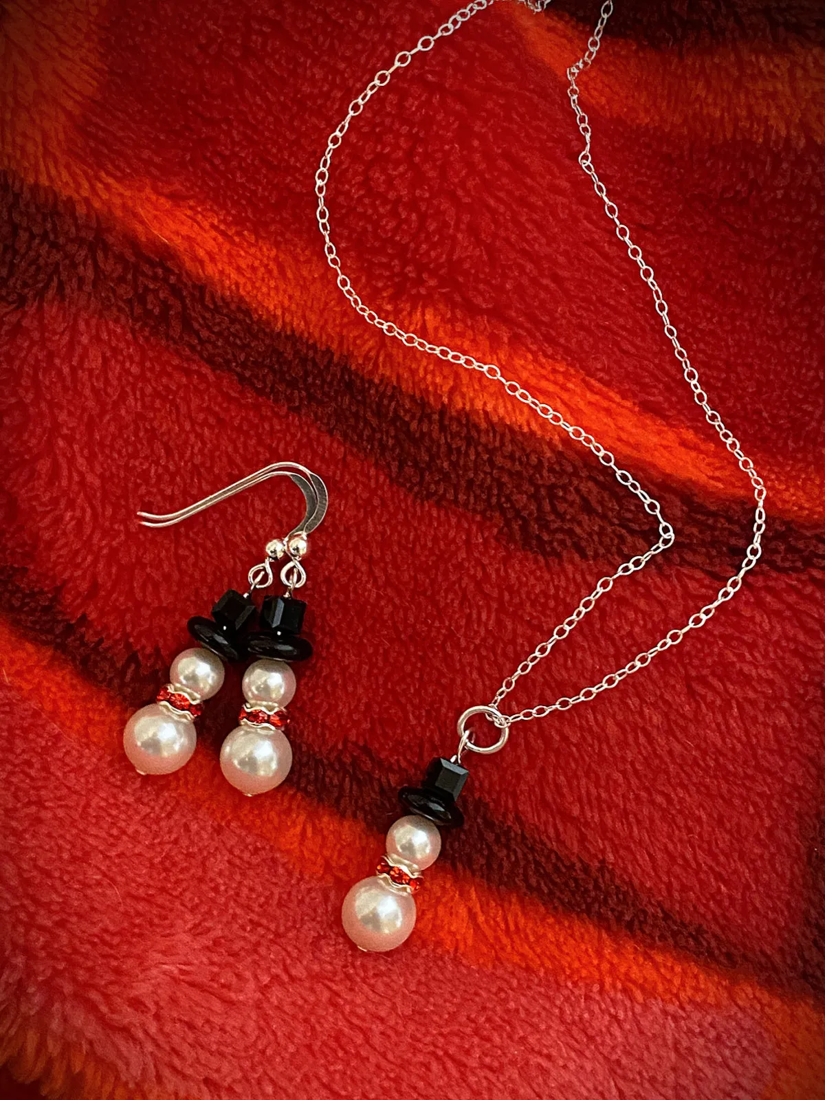 Beaded Snowman Necklace