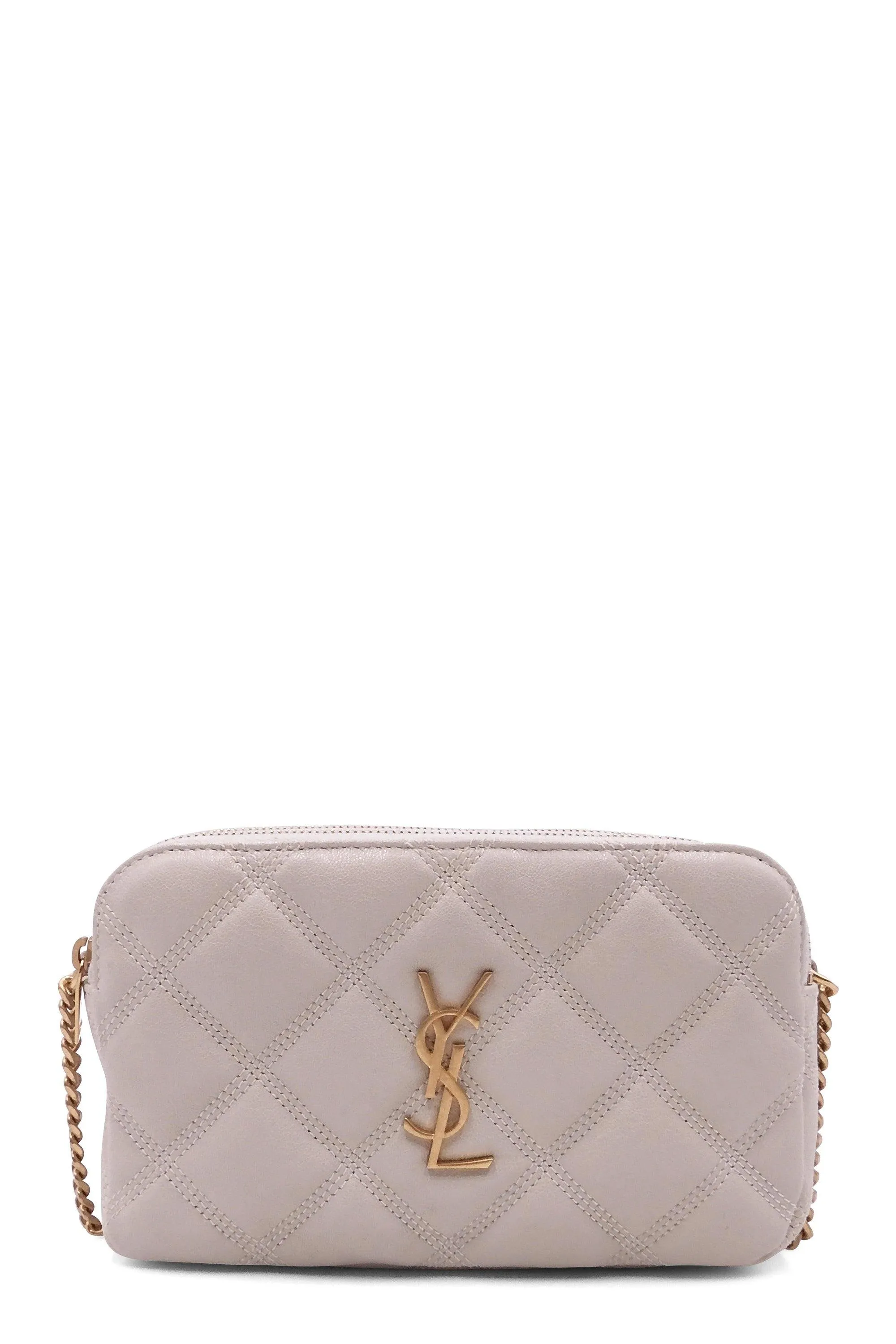 Becky Double Zip Pouch Shoulder Bag Dusky White