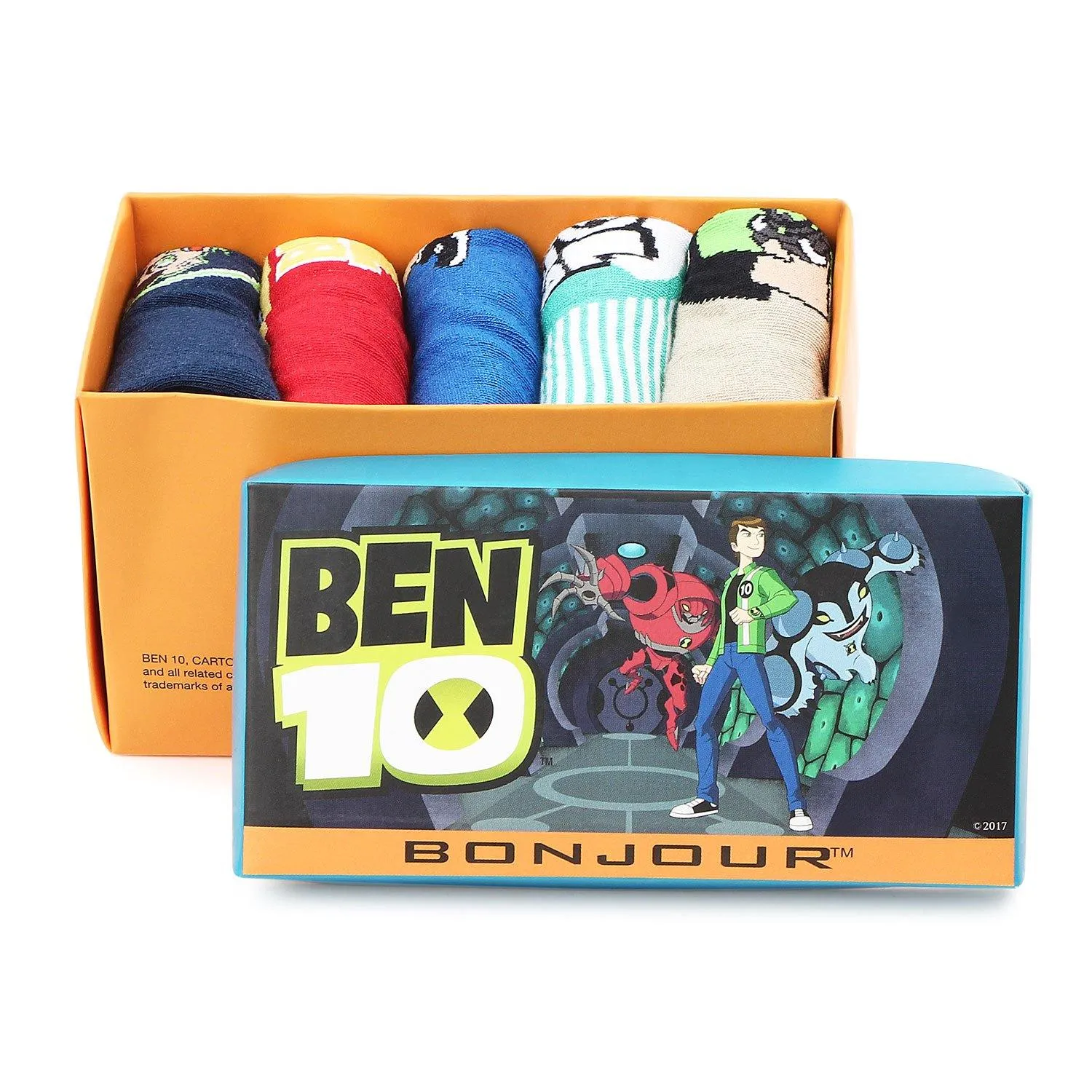 Ben 10 Ankle-Length Socks Cotton For Boys- Pack Of 5