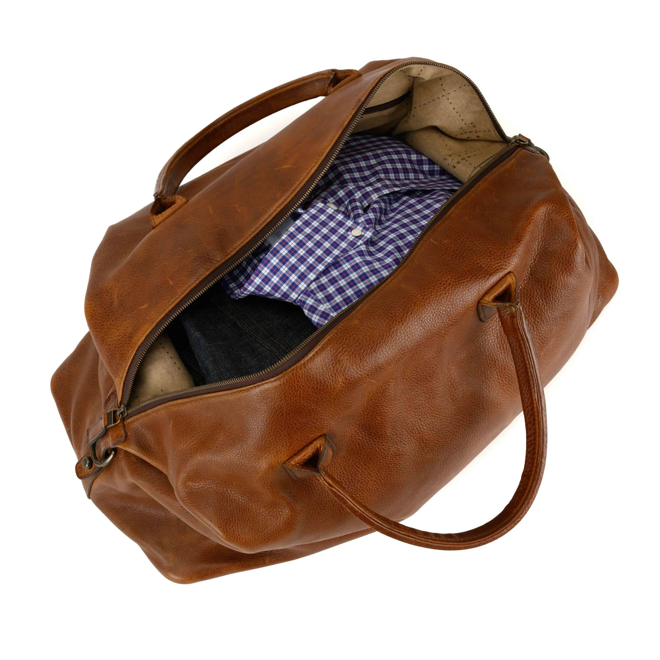 Benedict Leather Weekend Bag- Titan Milled Honey