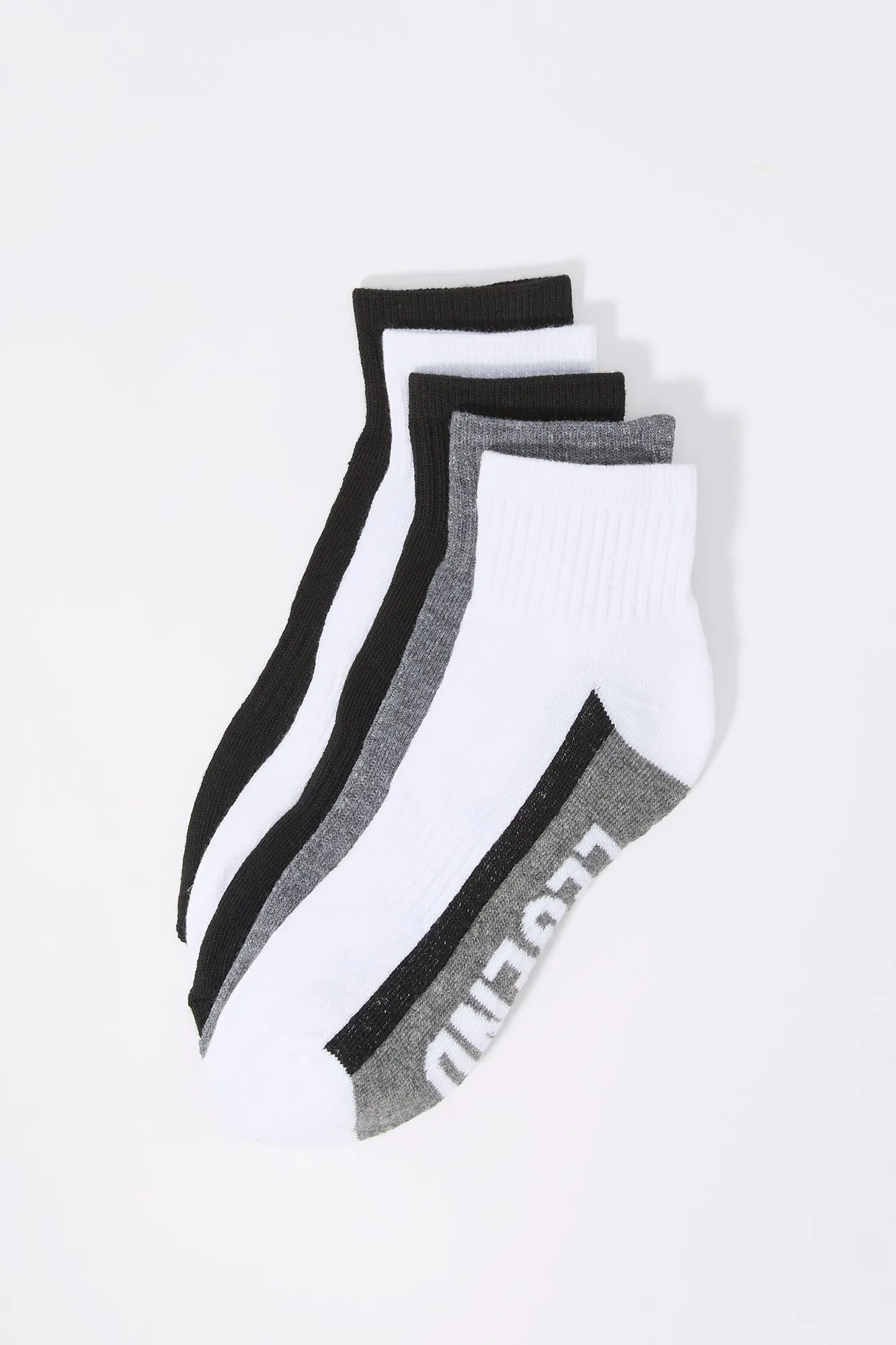 Boys Skate Words Quarter Socks (5 Pack)