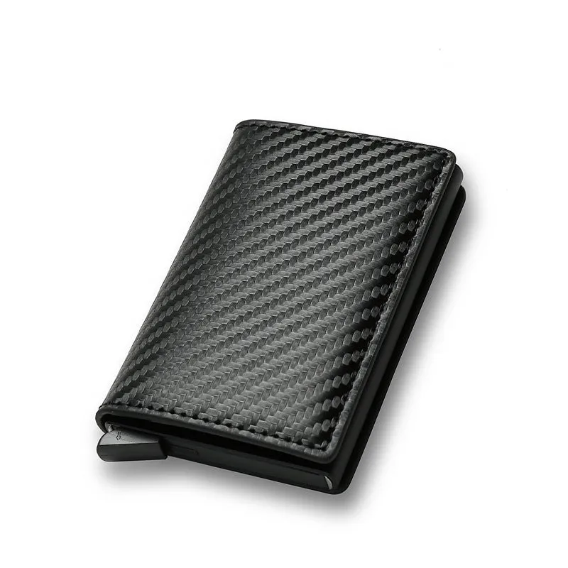 Carbon Fiber Card Holder Wallets Men RFID Black Magic Trifold Leather Slim Mini Wallet Small Money Bag Male Purses Wallet Women