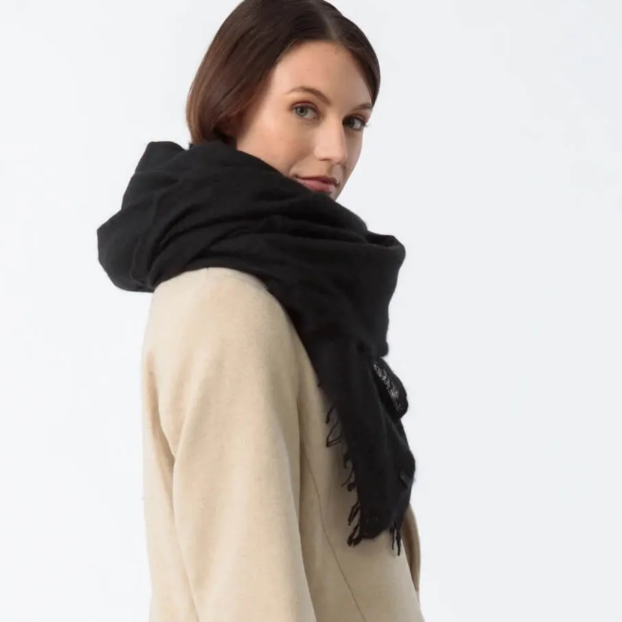 Cashmere Felted Scarf - Black