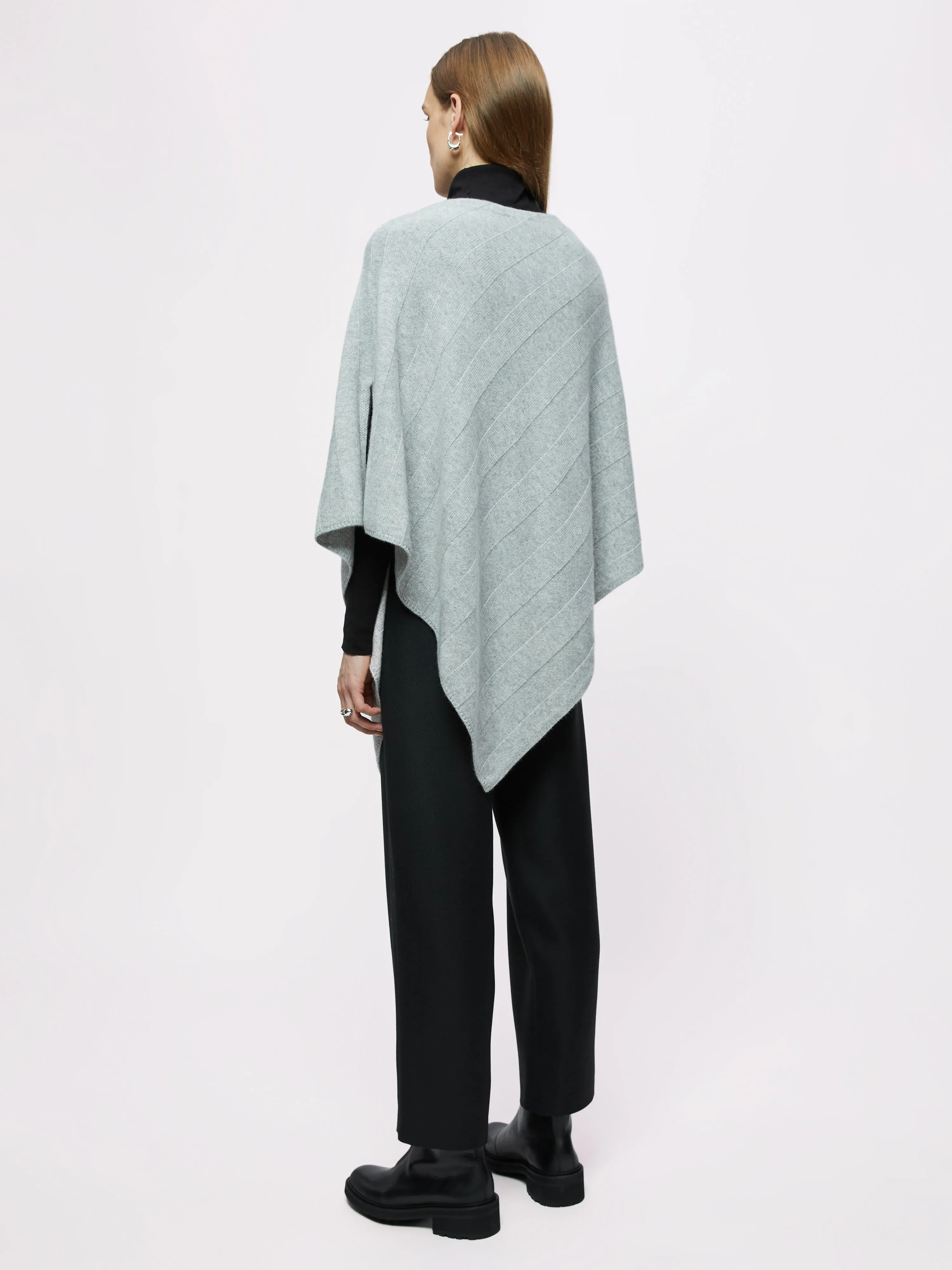 Cashmere Poncho | Mid Grey