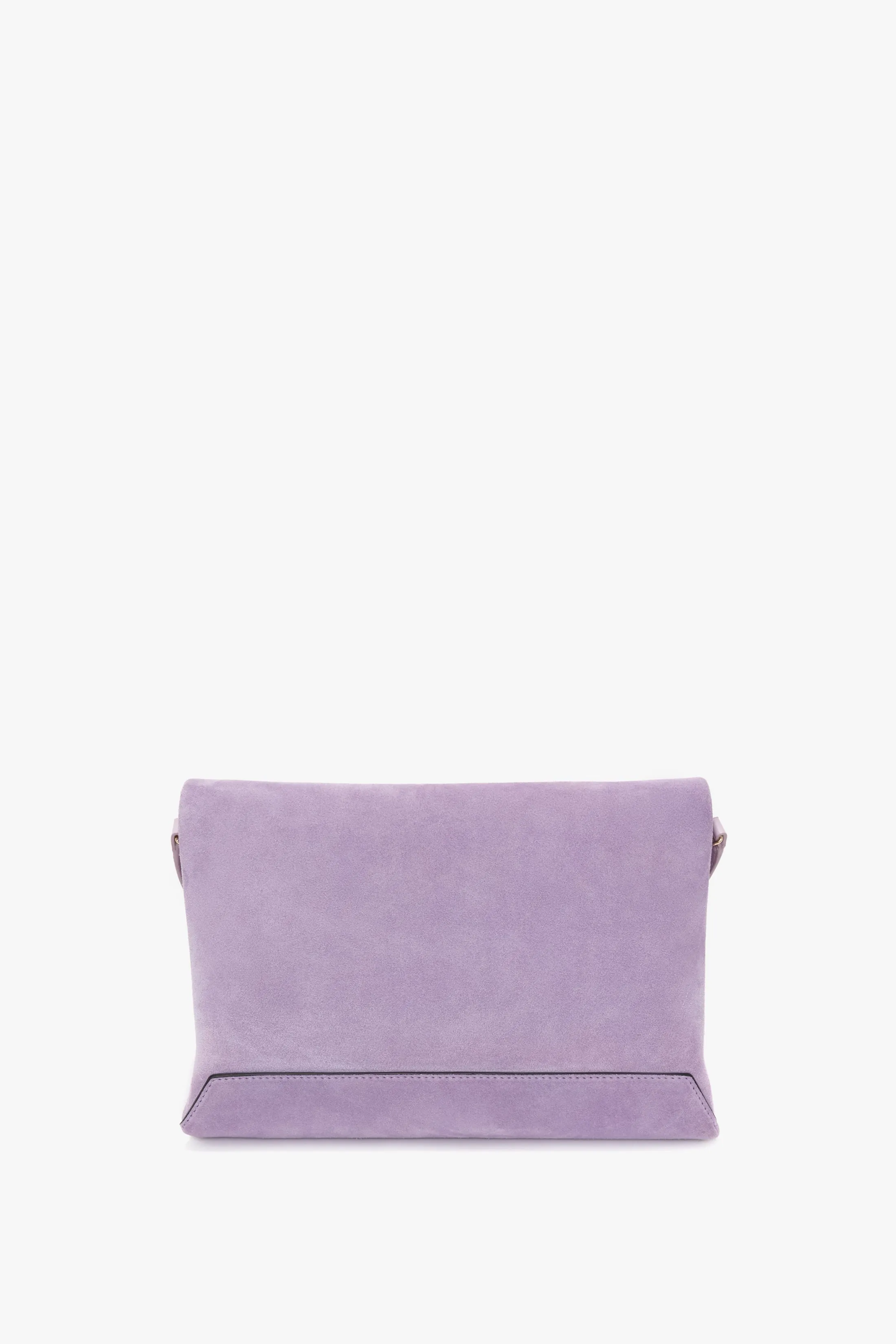 Chain Pouch Bag with Strap in Lilac Suede