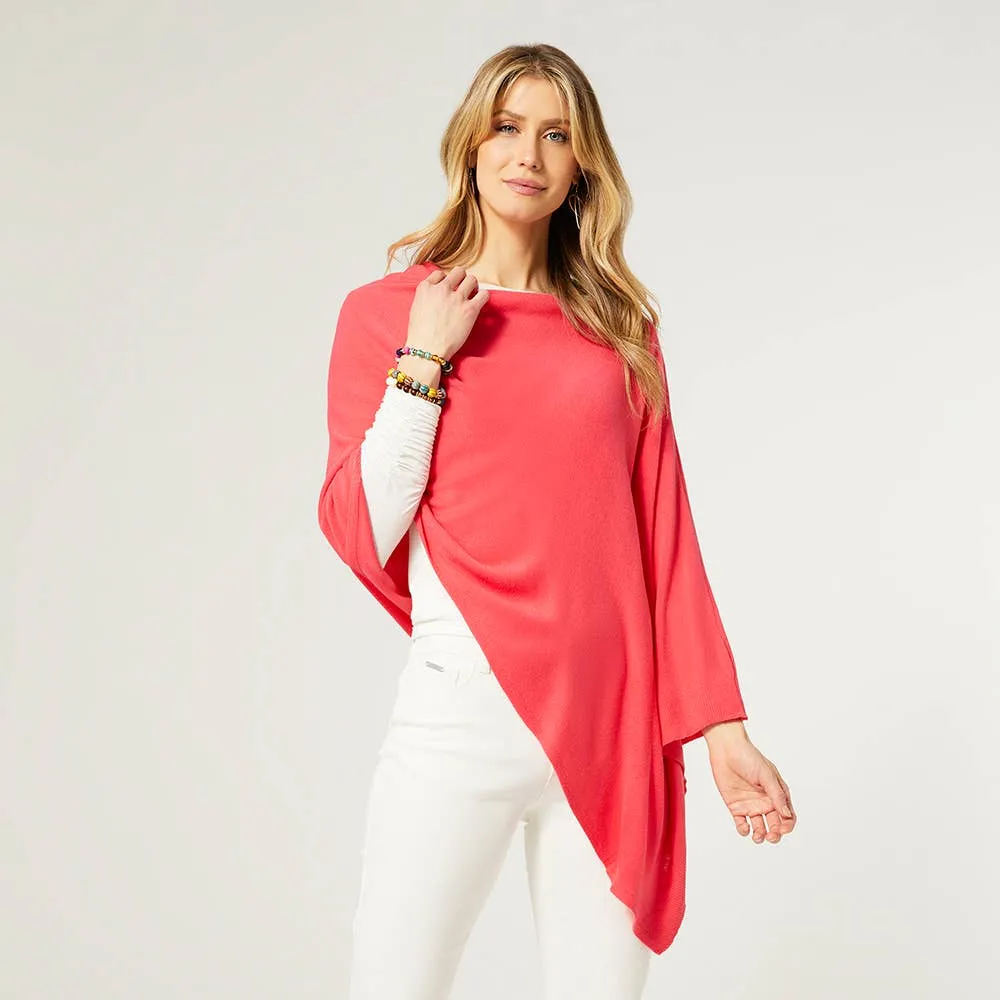 Coral Lightweight Poncho One Size