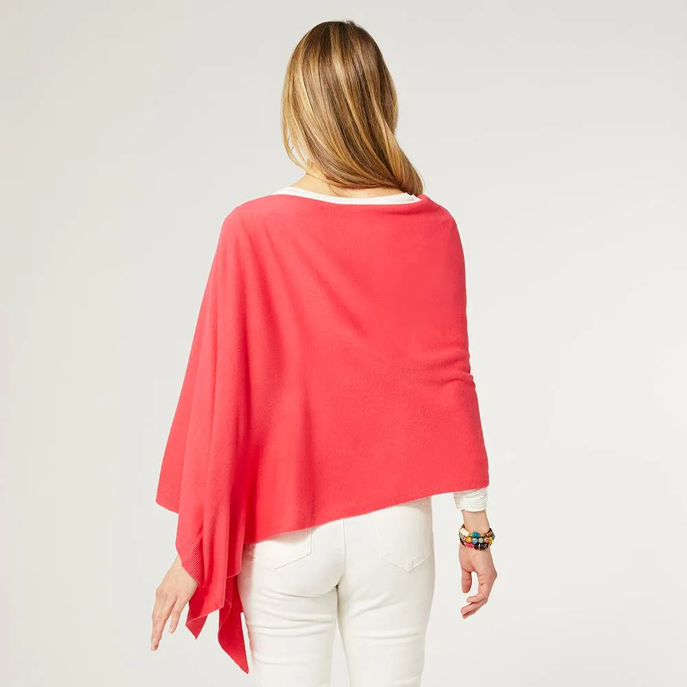 Coral Lightweight Poncho One Size