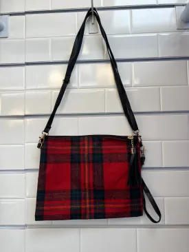 Crossbody handbags with wristlet straps