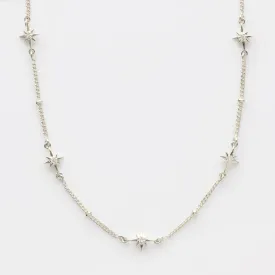 Dainty White Topaz Star Chain