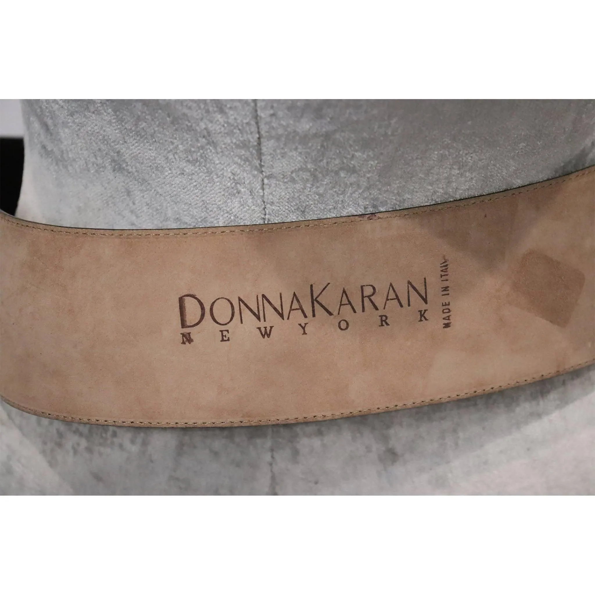 DONNA KARAN Faux Lizard Leather Brown Belt | OS