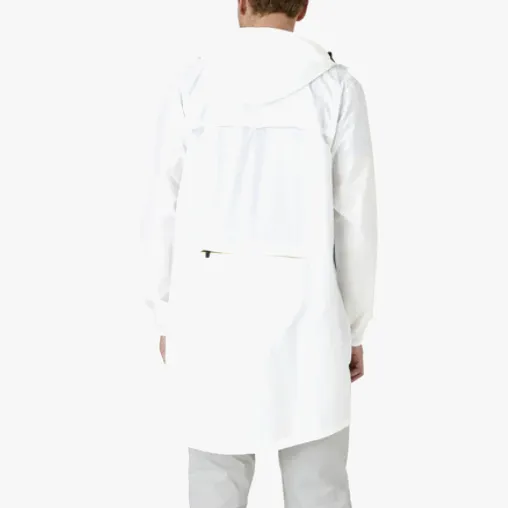 Eiffel Packable Unisex Long Rain Jacket (White)