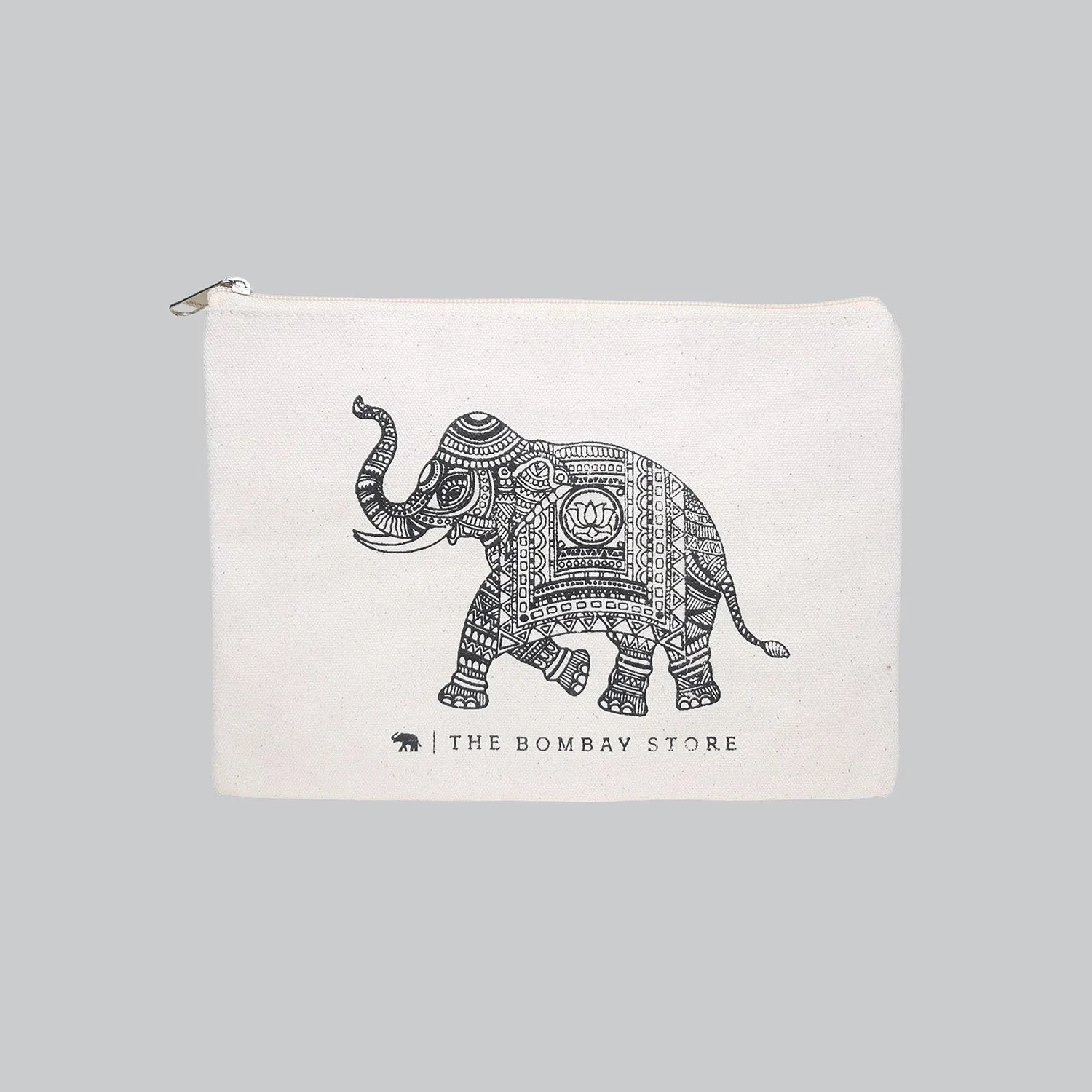 Elephant Printed Cotton Pouch