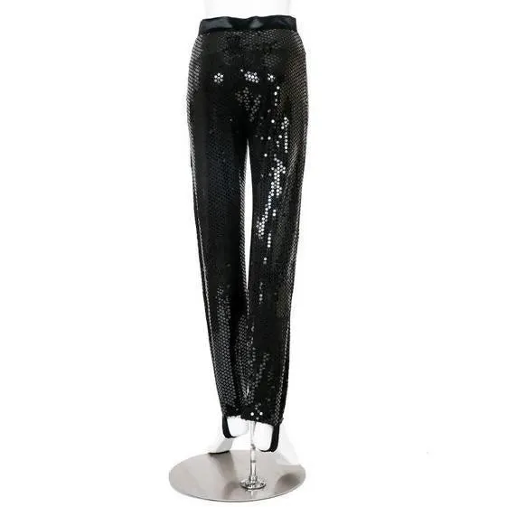 ESCADA Black Sequin Stirrup Pants | US 2/4 - EU 36