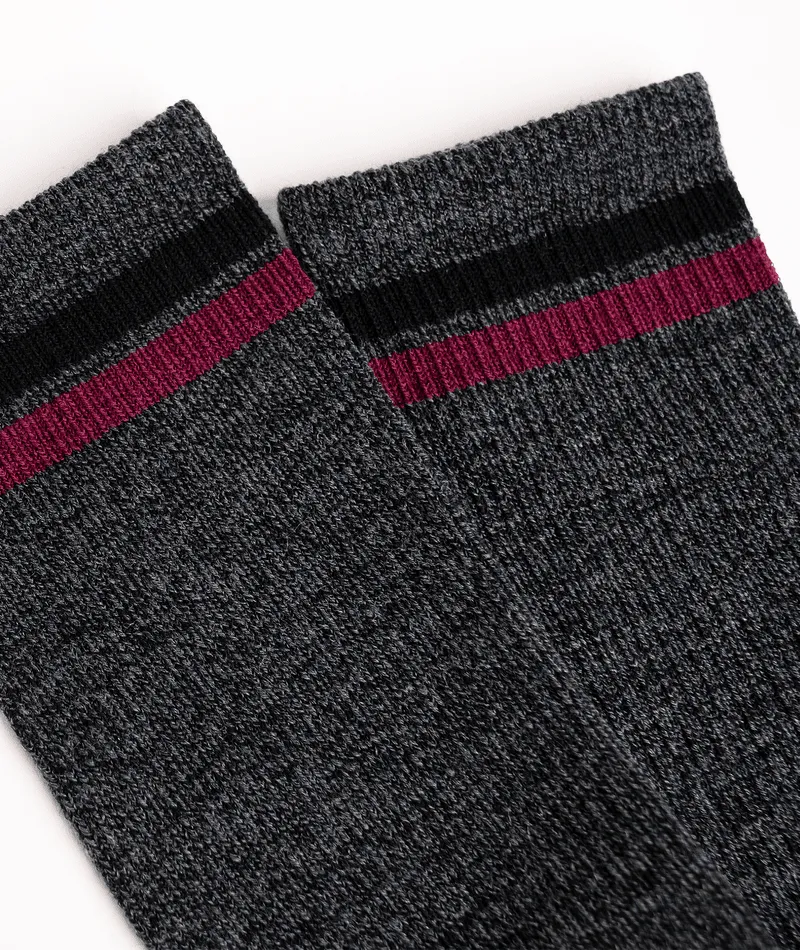 Premium Everyday Wine Merino Wool Crew Socks