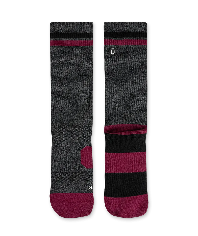 Premium Everyday Wine Merino Wool Crew Socks