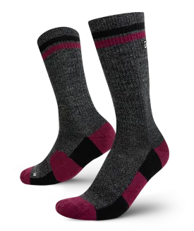 Premium Everyday Wine Merino Wool Crew Socks