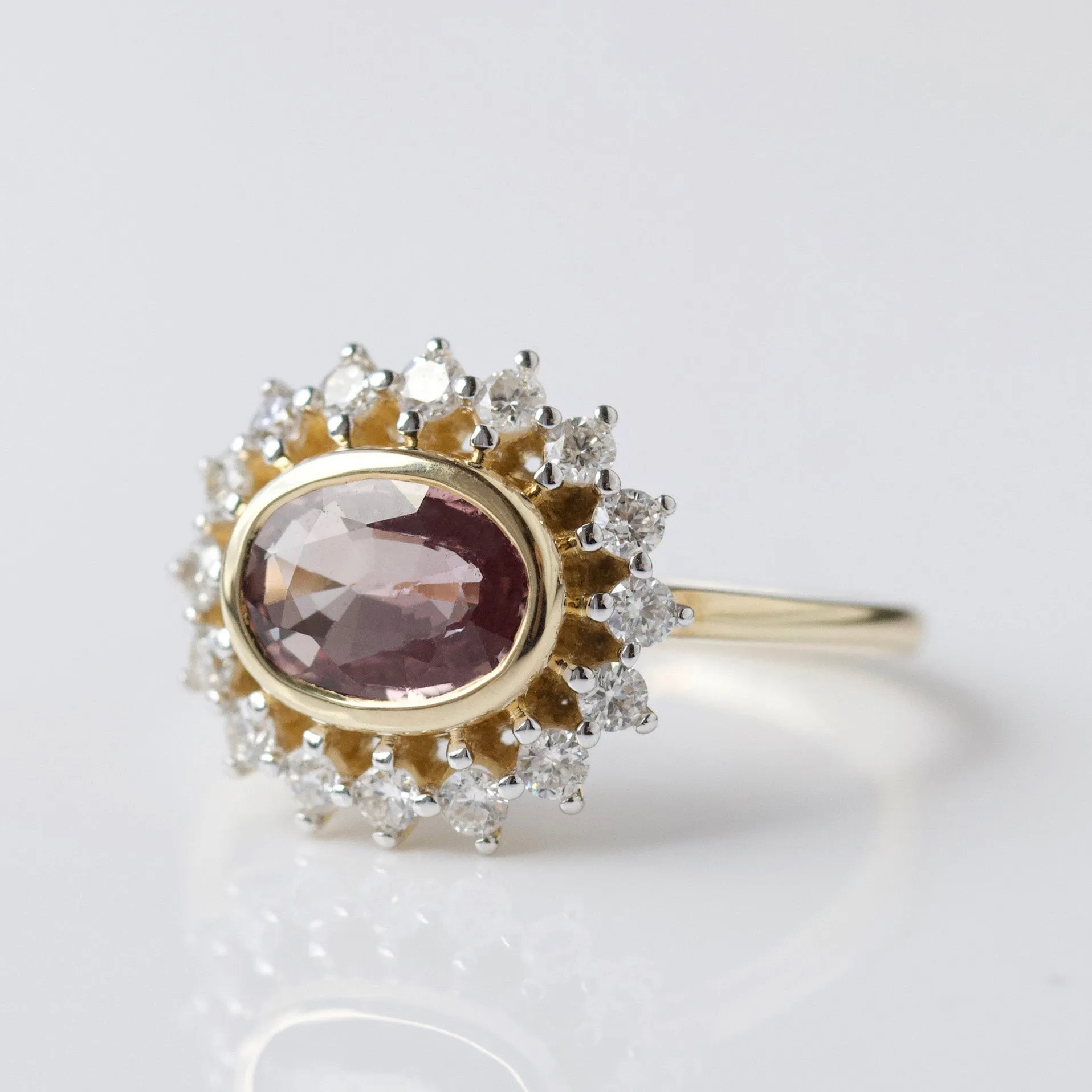 Exclusive Pink Sapphire and Diamond Ring - Size Small