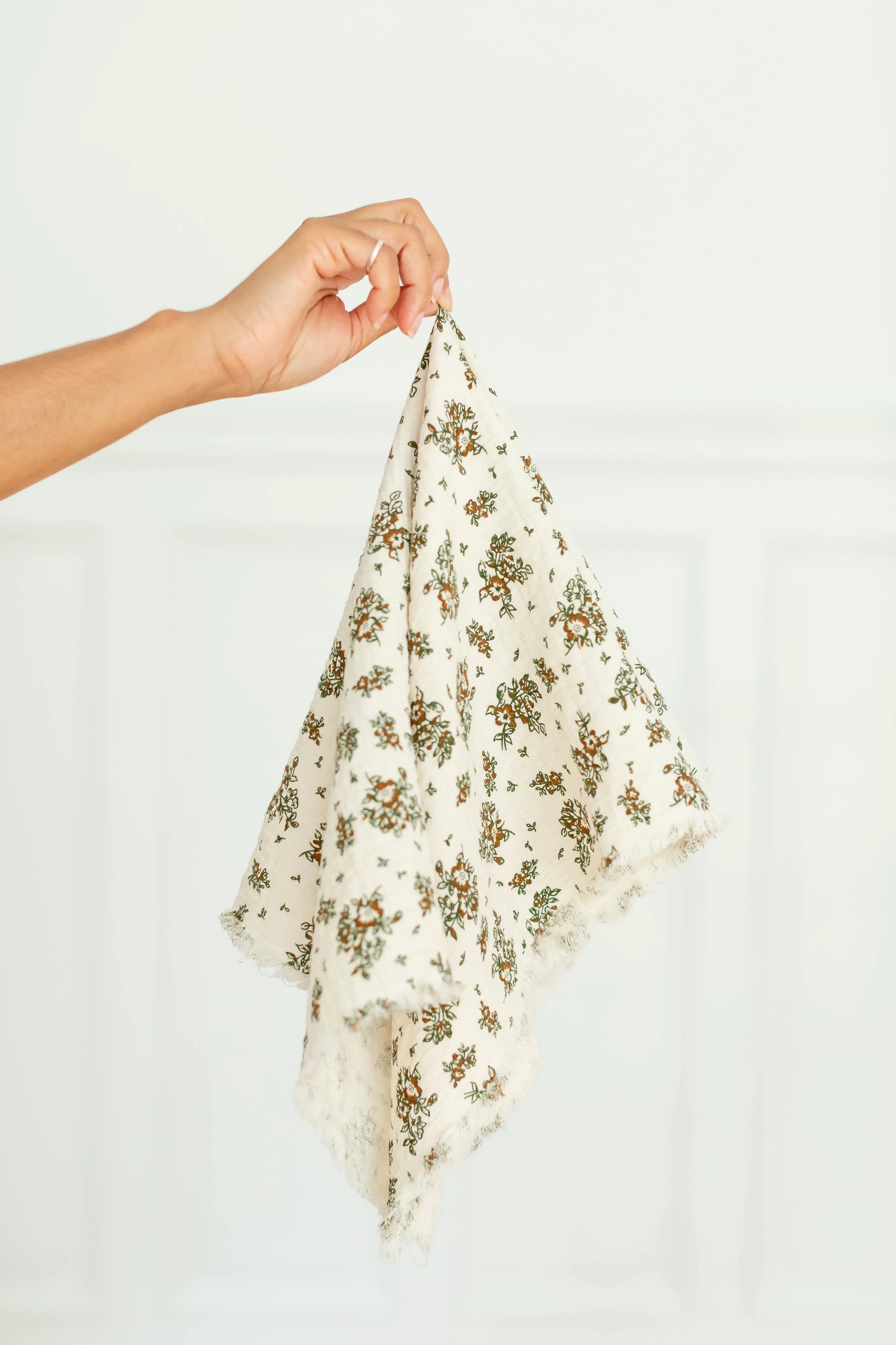 Floral Textured Cotton Scarf