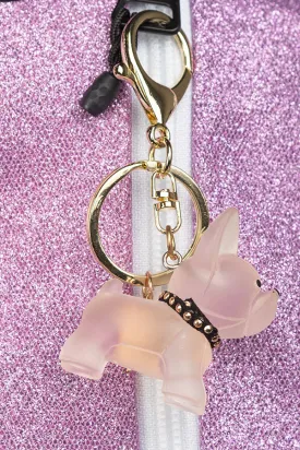 Frenchie Keychain in Pink