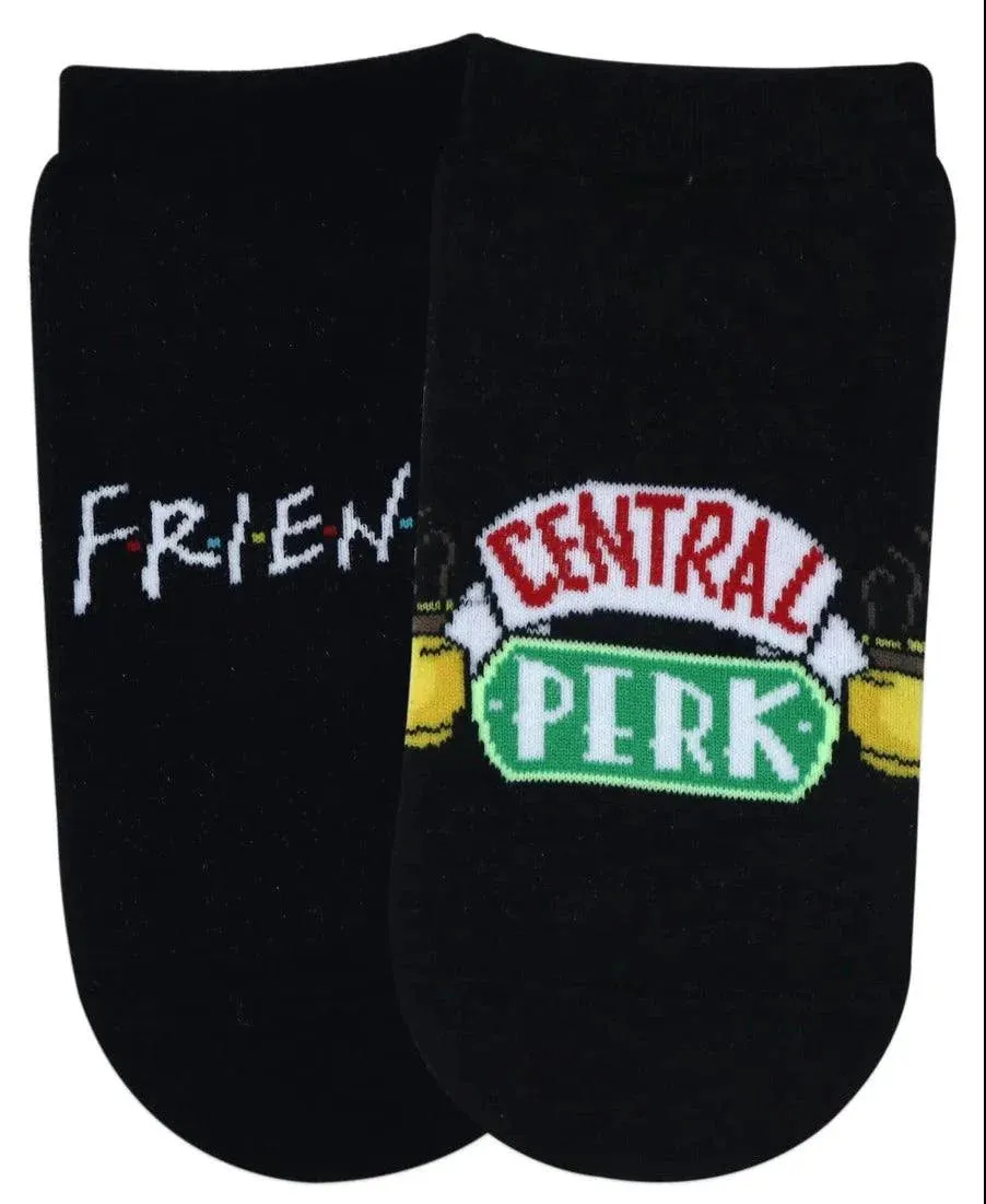 Friends Logo And Central Perk Lowcut Socks For Women - Black