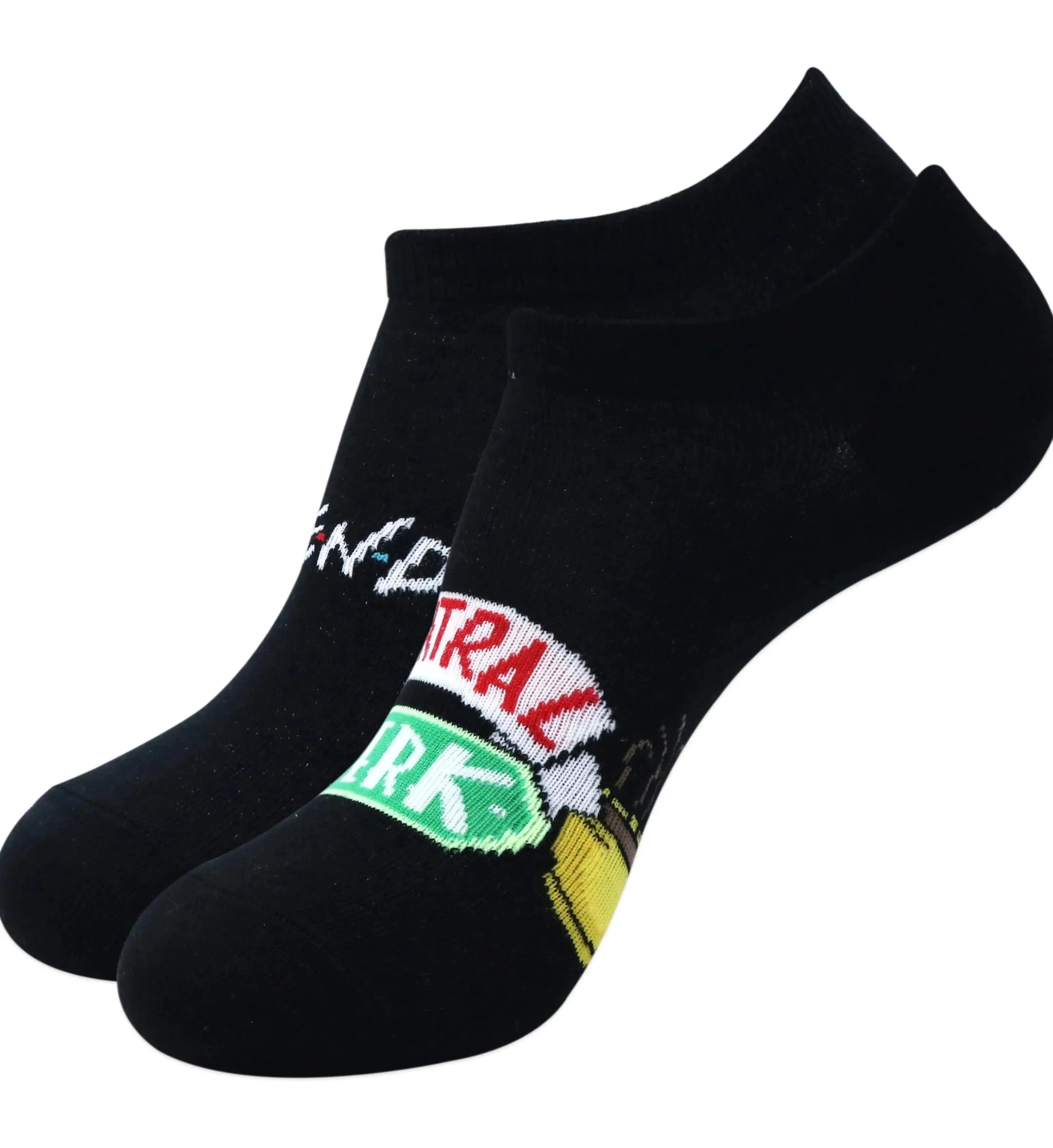 Friends Logo And Central Perk Lowcut Socks For Women - Black