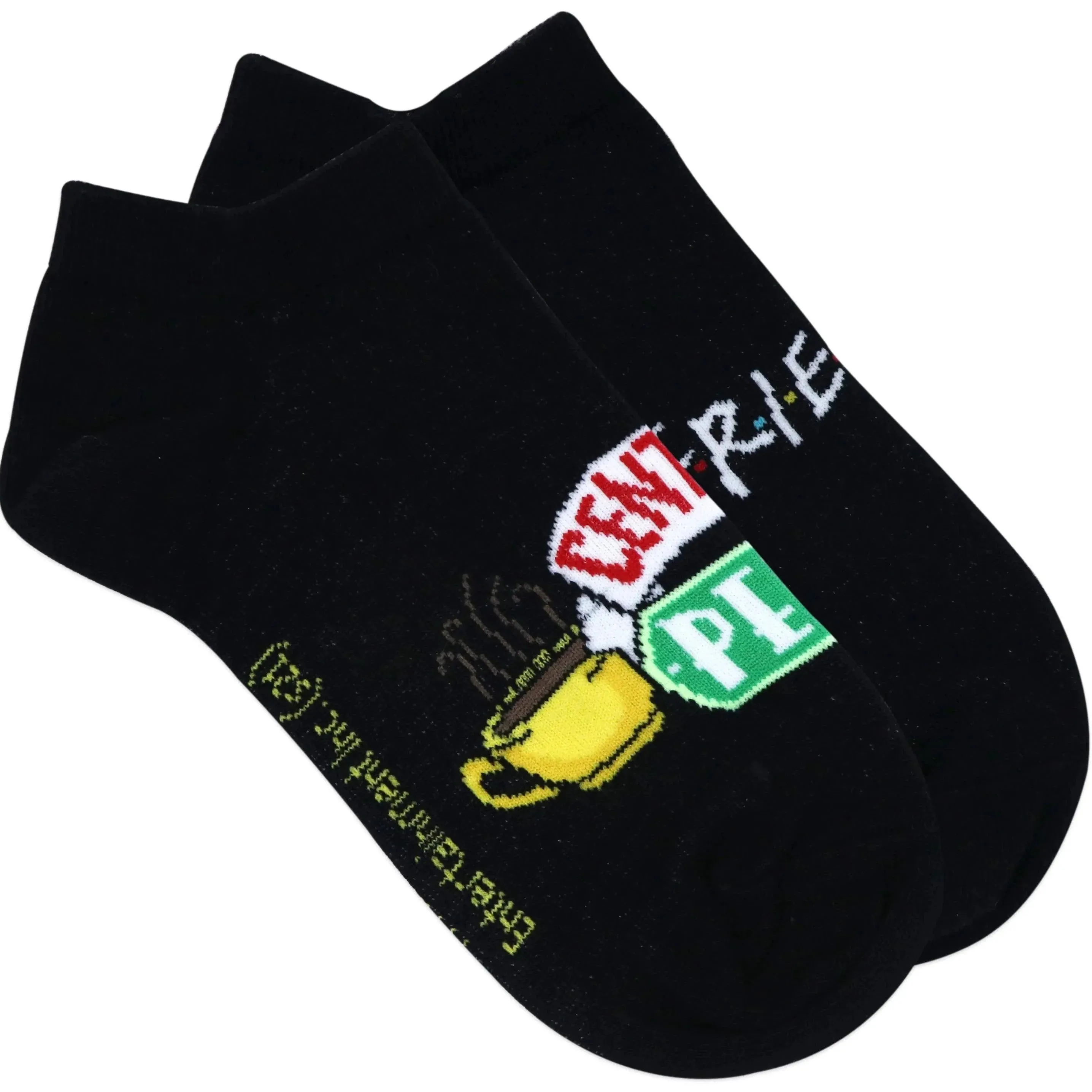 Friends Logo And Central Perk Lowcut Socks For Women - Black